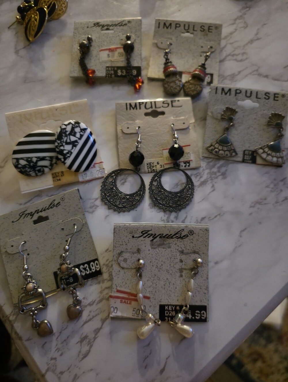 Impulse Assorted Fashion Earrings - Black, White, Silver, Gold, Pink